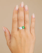 Load image into Gallery viewer, Sterling Silver Pear Toi et Moi Ring