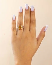 Load image into Gallery viewer, Sterling Silver Elongated Cushion Canary CZ Cocktail Ring