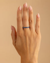 Load image into Gallery viewer, Sterling Silver Gracie Sapphire CZ Eternity Ring
