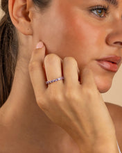 Load image into Gallery viewer, Sterling Silver Gracie Amethyst CZ Eternity Ring