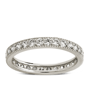 Load image into Gallery viewer, Sterling Silver 3mm Thin CZ Band Ring