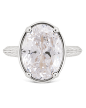 Load image into Gallery viewer, Sterling Silver Oval Cut CZ Cocktail Ring