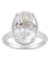 Load image into Gallery viewer, Sterling Silver Oval Cut CZ Cocktail Ring