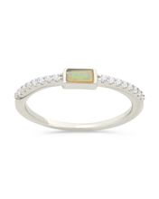 Load image into Gallery viewer, Sterling Silver Corrine Opal & CZ Ring