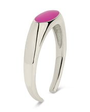 Load image into Gallery viewer, Sterling Silver Enamel Open Signet Ring