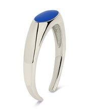 Load image into Gallery viewer, Sterling Silver Enamel Open Signet Ring
