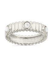 Load image into Gallery viewer, Sterling Silver Terry Pearl Studded Textured Ring