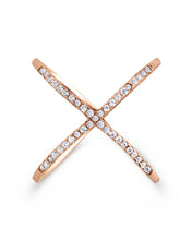 Load image into Gallery viewer, Sterling Silver CZ Criss Cross Ring