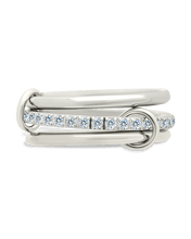 Load image into Gallery viewer, Sterling Silver Dominika CZ Link Stacking Ring