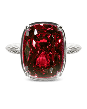 Load image into Gallery viewer, Sterling Silver Elongated Cushion Garnet CZ Cocktail Ring