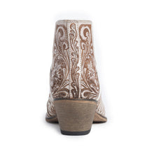 Load image into Gallery viewer, Western Moxie Hand-tooled Booties in White Chocolate - DON GREAT