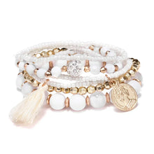 Load image into Gallery viewer, Bohemia Crystal Tassel Multicolor Beads Bracelets For Women Handmade Elastic Rope Charm Wrap Bracelet Summer Beach Party Jewelry