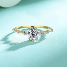 Load image into Gallery viewer, IGOTOS 1CT Oval Cut Moissanite Engagement Ring with Certificate Pass Diamond Test 925 Sterling Silver Wedding Bands Fine Jewelry
