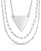 Load image into Gallery viewer, Triple Chain Layered Triangle Necklace