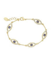 Load image into Gallery viewer, Evil Eye Bracelet with CZ