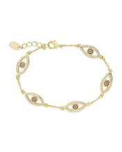 Load image into Gallery viewer, Evil Eye Bracelet with CZ
