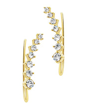 Load image into Gallery viewer, Graduated CZ Crawler Earrings