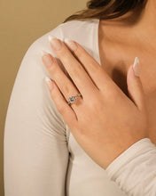 Load image into Gallery viewer, Sterling Silver Radiant CZ Engagement Ring