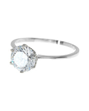 Load image into Gallery viewer, Sterling Silver Solitaire Cubic Zirconia Promise Ring