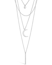 Load image into Gallery viewer, Crescent & Bar Multi Layer Necklace