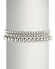 Load image into Gallery viewer, Sterling Silver Beaded Stretch Bracelet Sets
