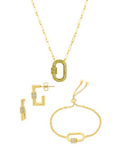 Load image into Gallery viewer, Pave CZ Carabiner Lock Necklace Bundle