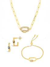 Load image into Gallery viewer, Pave CZ Carabiner Linked Lock Necklace Bundle