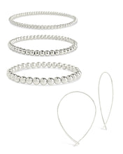 Load image into Gallery viewer, Beaded Bracelet & Delicate Threader Earrings Set