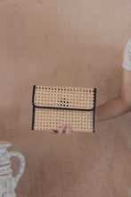 Load image into Gallery viewer, Eva Leather and Rattan Clutch