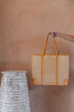 Load image into Gallery viewer, Dian Leather and Rattan Tote Bag