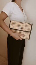 Load image into Gallery viewer, Eva Leather and Rattan Clutch