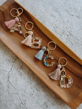 Load image into Gallery viewer, Wildflower Letter Keychain