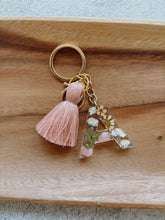 Load image into Gallery viewer, Wildflower Letter Keychain