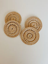 Load image into Gallery viewer, Woven Rattan Coaster Set