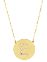 Load image into Gallery viewer, 14K Gold Plated Sterling Silver CZ Round Initial Necklace