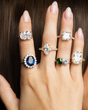 Load image into Gallery viewer, Sterling Silver Emerald & Trillion Ring