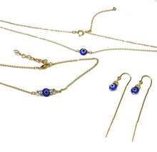 Load image into Gallery viewer, Evil Eye threader earrings