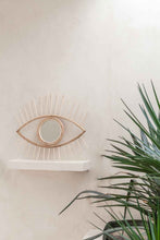 Load image into Gallery viewer, Opened Eye Rattan Mirror