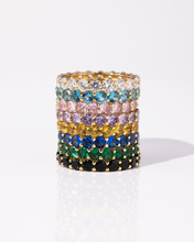 Load image into Gallery viewer, Sterling Silver Gracie Emerald CZ Eternity Ring