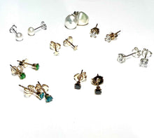 Load image into Gallery viewer, 14K GF Swarovski emerald green stud earrings