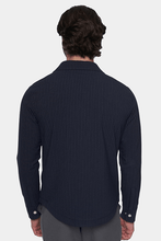 Load image into Gallery viewer, The Luxe Zip Jacket (Navy Pinstripe)