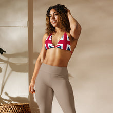 Load image into Gallery viewer, Union Jack String Bikini Top | Red Strings | Removable Padding