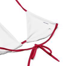 Load image into Gallery viewer, Union Jack String Bikini Top | Red Strings | Removable Padding