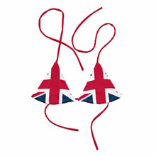 Load image into Gallery viewer, Union Jack String Bikini Top | Red Strings | Removable Padding