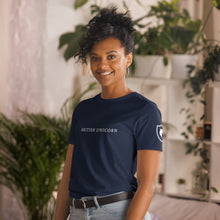 Load image into Gallery viewer, British Unicorn Tee with Shield on Sleeve