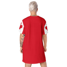Load image into Gallery viewer, Oh Canada T-shirt Dress | Canadian Flag Dress | Canadian Flag Sleeves
