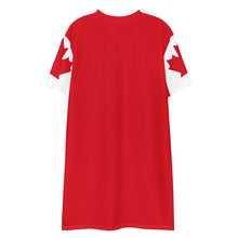 Load image into Gallery viewer, Oh Canada T-shirt Dress | Canadian Flag Dress | Canadian Flag Sleeves