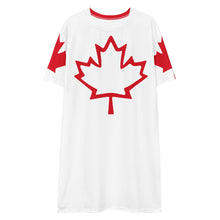 Load image into Gallery viewer, Oh Canada T-shirt Dress | Canadian Flag Dress | Canadian Flag Sleeves