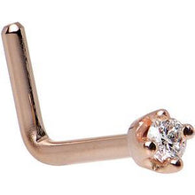 Load image into Gallery viewer, 14K Rose Gold 1.5mm Genuine Diamond Nose Ring