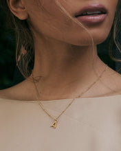 Load image into Gallery viewer, Sterling Silver Initial Necklace with Beaded Chain